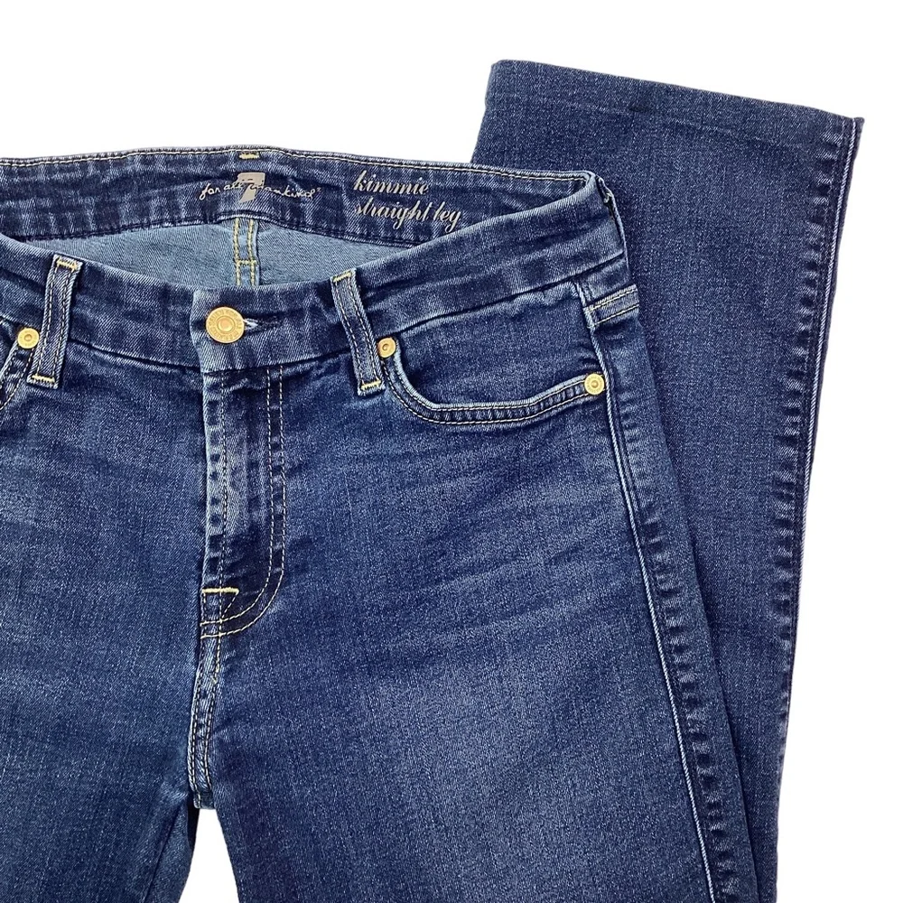 7 For All Mankind Kimmie Straight Leg Jeans Like New Cropped - Picture 8 of 9